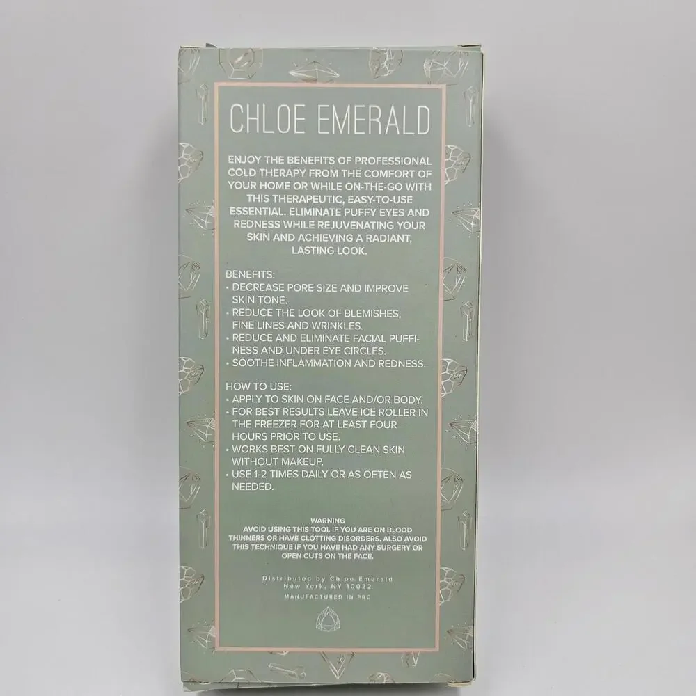 NEW in box‎ unused Chloe Emerald Cold Therapy Professional Ice Roller $26 Msrp
